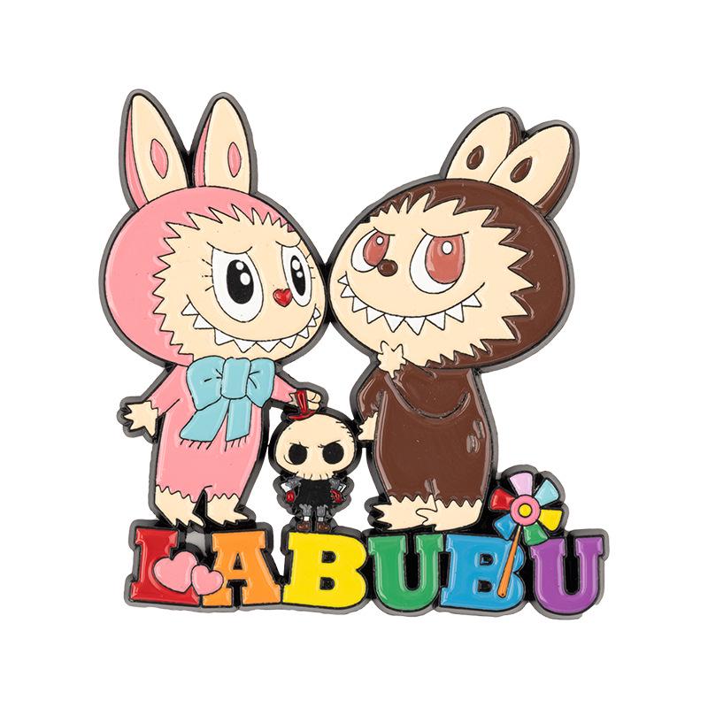 Labubu Cartoon Creative Metal Fridge Magnet – Cute, Strong Magnetic Decoration.