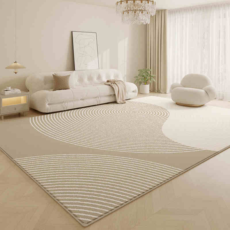 Wohnzimmer Teppich Creme Stil Hochwertiger Kaschmir-Imitat Teppich Herbst/Winter Couchtisch Teppich Schlafzimmer Teppich