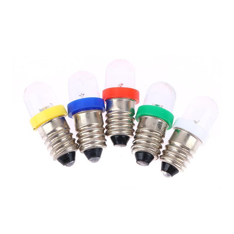 5PCS E10 LED Screw Base Indicator Bulb Cold White 12V DC Light Bulb  Low Power Consumption