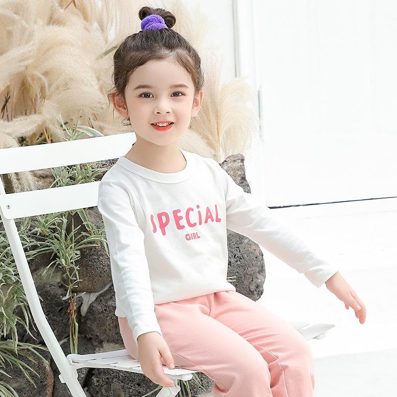 Koreanisches Kinder-Bottom-Shirt Mädchen-Rundhals-Buchstaben-Langarm-T-Shirt