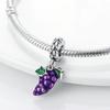 Lila Grapefruit AnhängerKupferbeschichtetOriginalperlen Passend fürOriginal-Charms Armbandperlen Schmuck Geschenke für Frauen