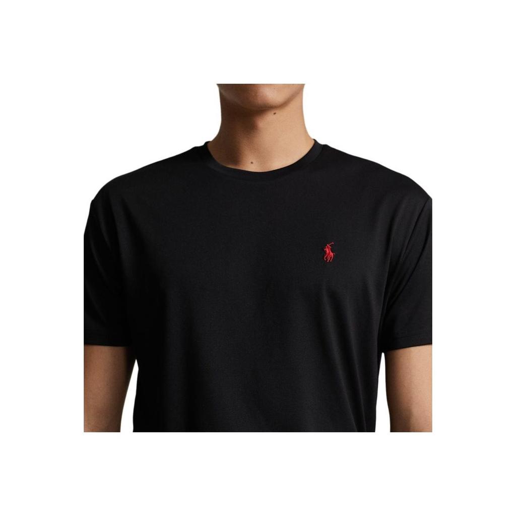 Polo Ralph Lauren Ss24 Solid Logo Embroidered Loose Fit Crew Neck Short Sleeve T-Shirt Men Tops Black MNPOTSH1N822151-001