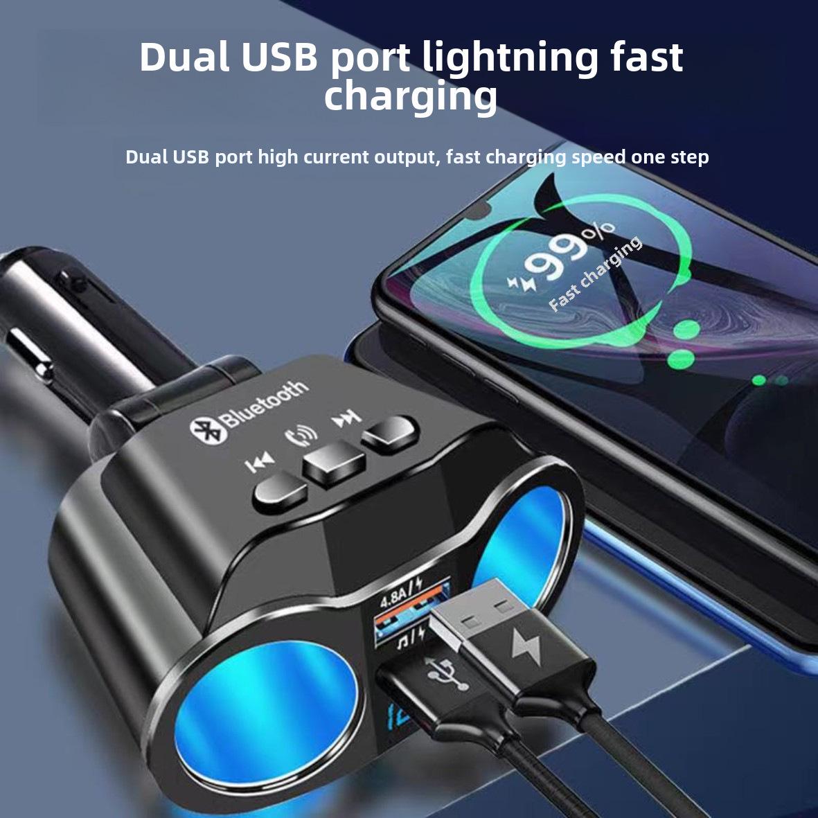 

Новый многофункциональный MP3-плеер с Bluetooth и USB-портом, двумя прикуривателями и автомобильным зарядным устройством с быстрой зарядкой 66 Вт