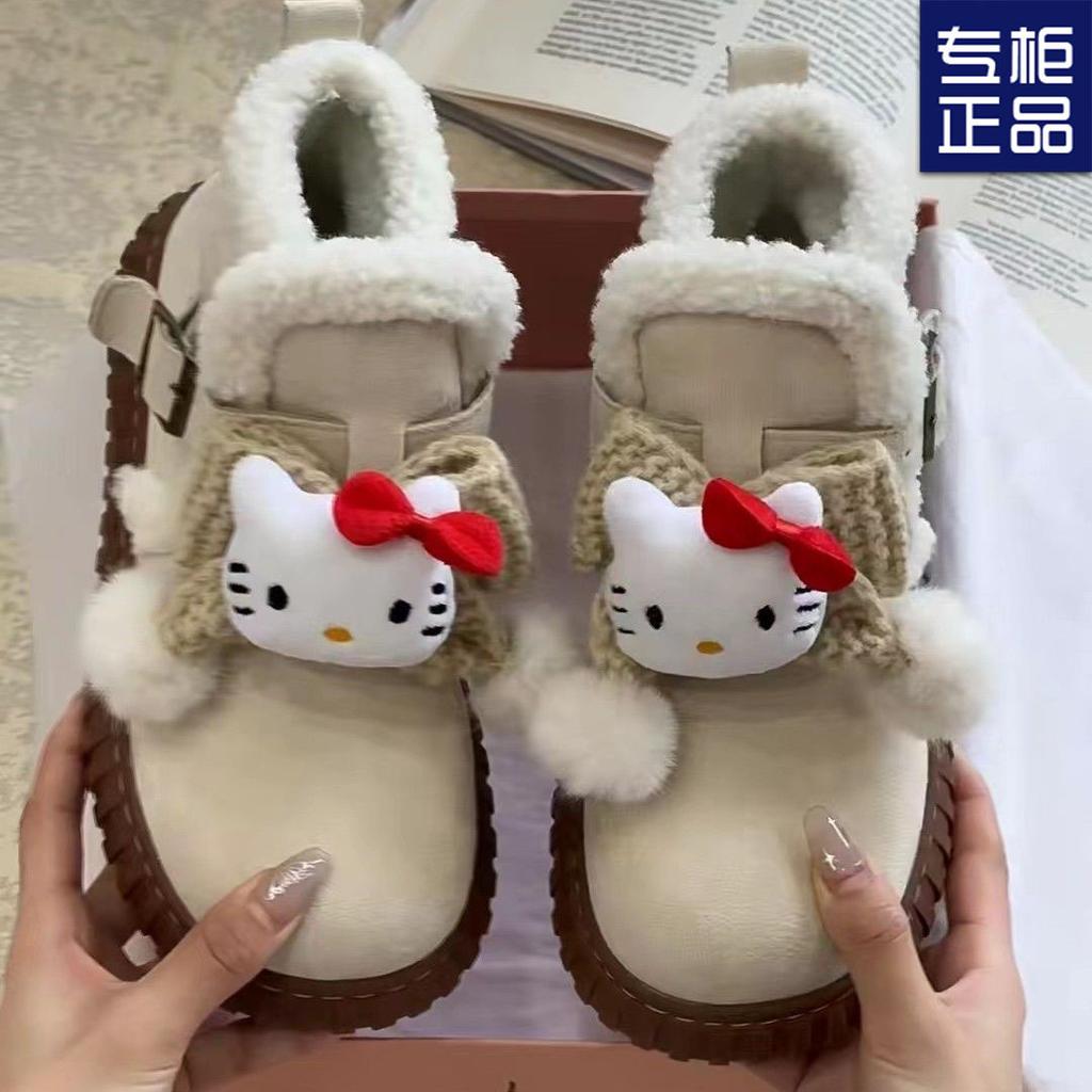 Platform bread shoes women's new winter Velcro velvet warm ins warm big head cotton shoes