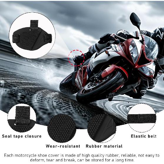 2PCS Motorcycle Shift Pad, Anti-Slip Rubber Protective Motorcycle Boot Cover, Adjustable Motorbike Shoe Boot Protector (2 PCS)