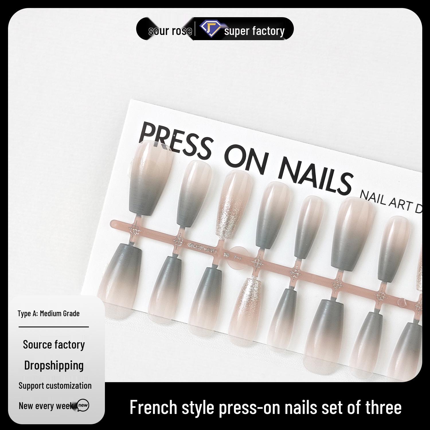 

Jiaolong Handmade Wearable Colored Nail Pieces - Instant Ten-Minute Manicure