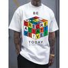 European Sizes Men's White T - Shirt: Creative Cube Mens T-Shirt - Puzzle Your Style