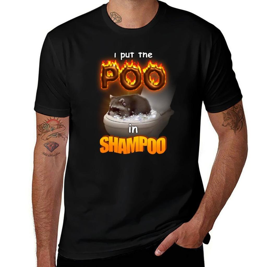 I Put The Poo In Shampoo Raccoon Word Art TShirt Running Perforunisexce Short Sleeve Tee TShirt