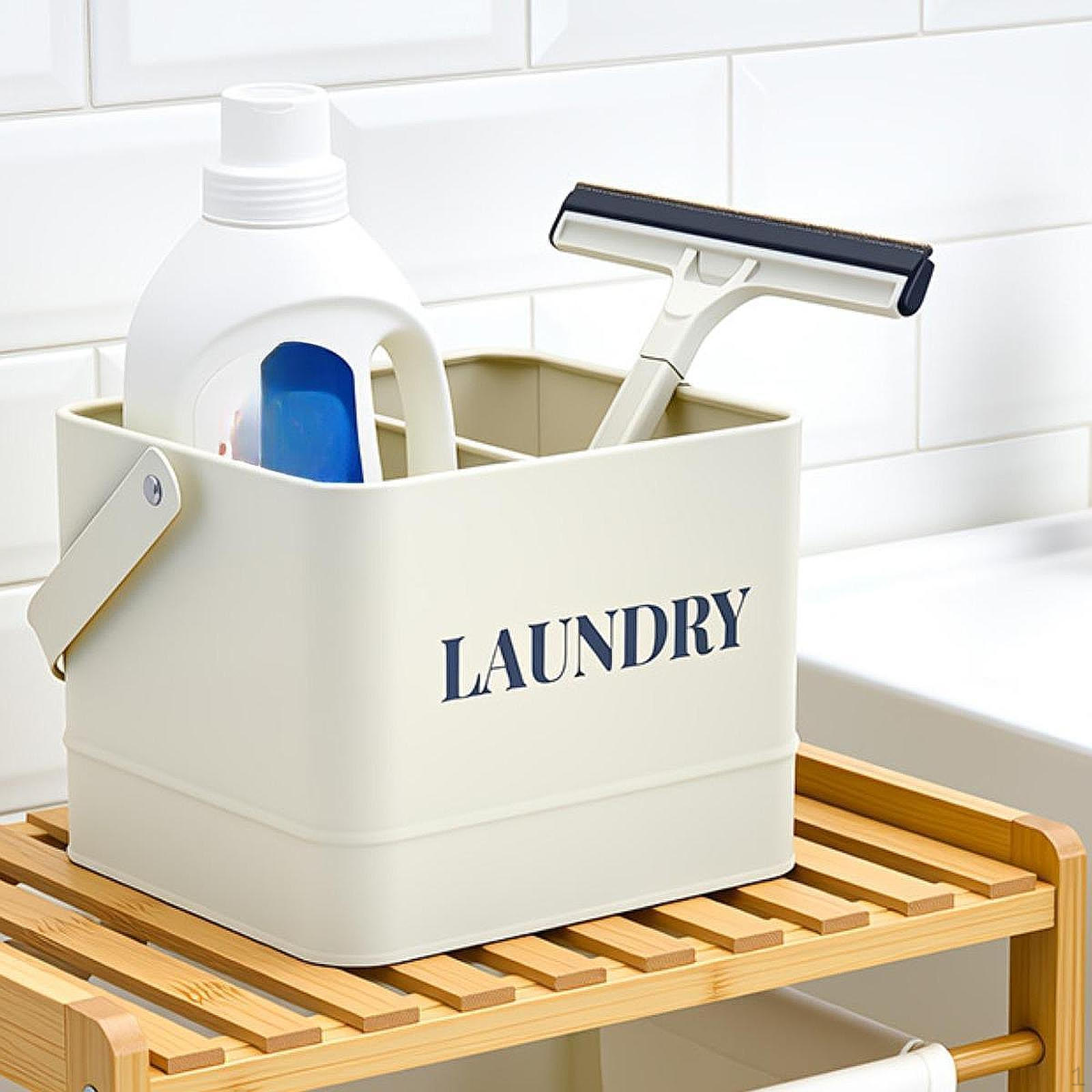 Laundry Washing Powder Storage Box Iron Accessory with Handle Multifunctional Container