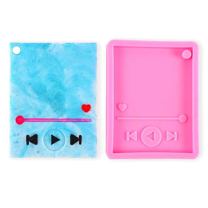 1Pc Bright Resin Craft For Keychain, Player Silicone Molds, Diy Epoxy Jewellery Making, Music Phone Grip Molds