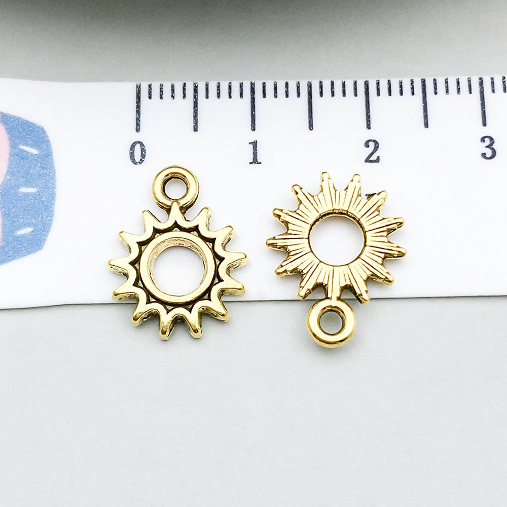 100-Piece Five-Color Alloy Sun, Moon, and Star Pendant Charms for DIY Jewelry
