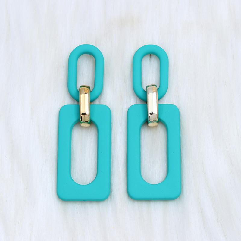Rectangle Hollow Splicing Acrylic Earrings Stud Earrings Retro Personality Niche Earrings Ear Jewelry Women