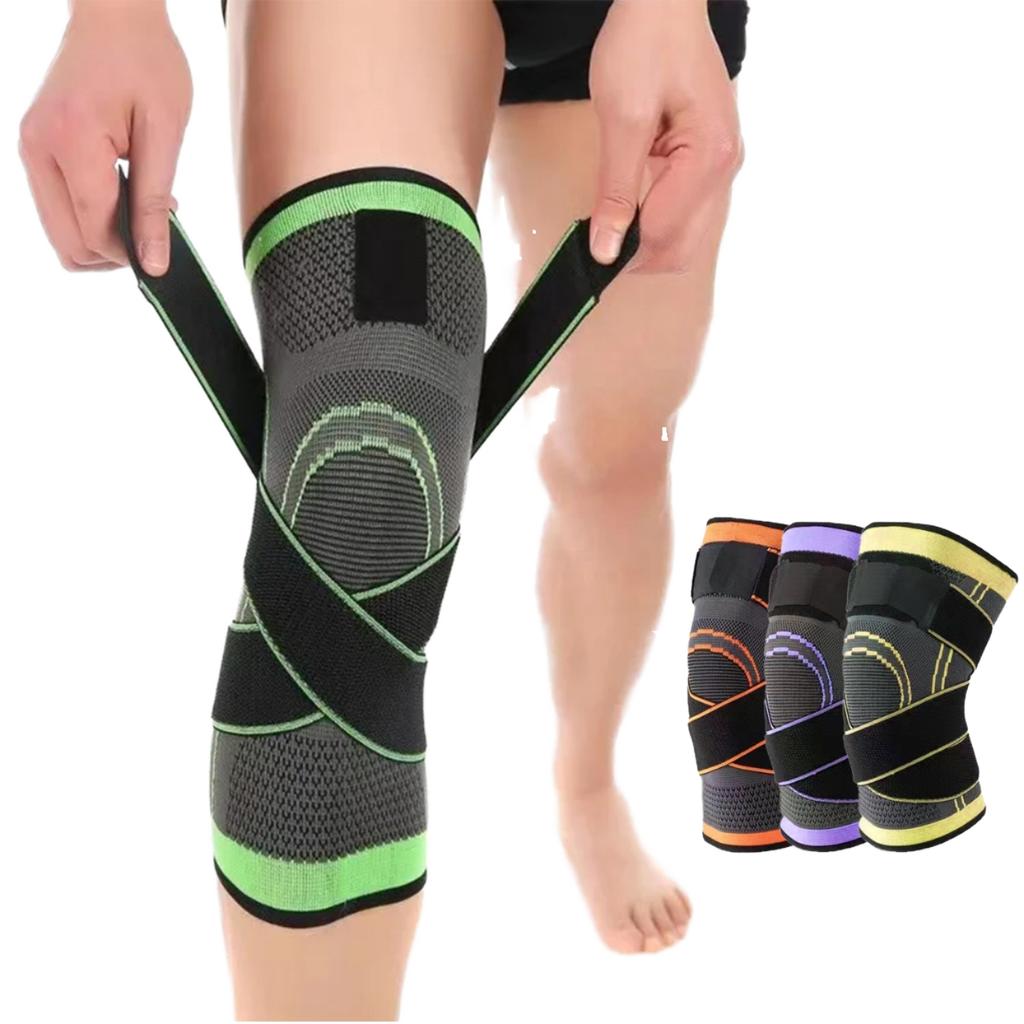Sports Entertainment Spring-Supported Breathable Anti-Slip Cushioning Compression Nylon+Spandex Knee Brace for Basketball