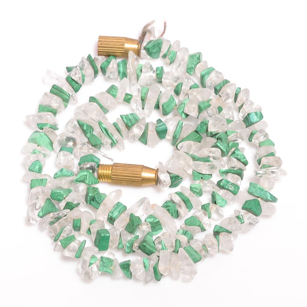 Natural Malachite Crystal Gemstone Uncut Smooth Beads Necklace 5-7 Mm 16" UB8422 UB-8422