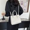 Textured Woven Pattern Solid Color Retro 2025 New Casual Simple Commuter Shoulder Crossbody Portable Small Square Bag Woman