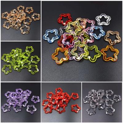 Home Party Supplies Fashion Acrylic DIY Jewelry Accessories 30mm Star Loose Beads for Bracelet Earring Making Material Transparent Charms Creative