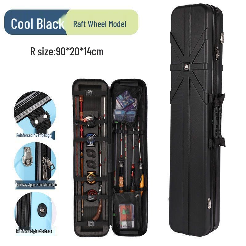 Lightweight Waterproof Hard Shell Fishing Rod Bag for Ice, Raft, and Sea Fishing - Multiple Sizes Available