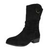 Women's Autumn European & American Style Knee-High Boots - Plus-Size, Chunky Heel, Thick-Soled, Versatile, Casual