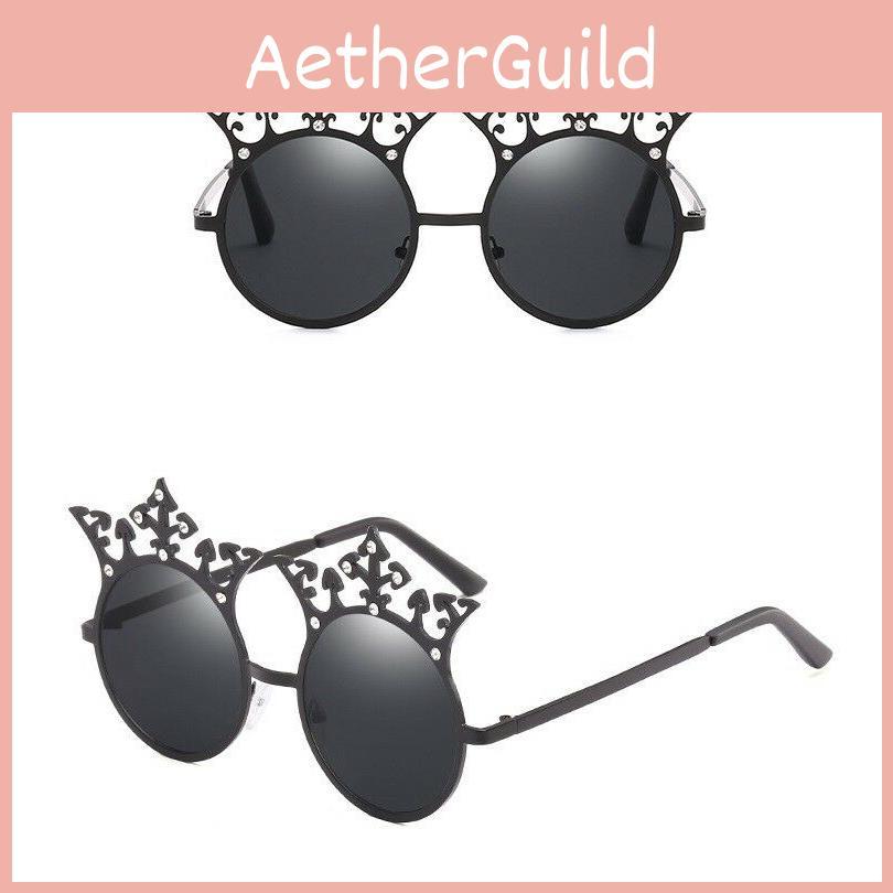 Round Retro Vintage Oversized Women Designer Sunglasses With Uv400 Mirror Lens