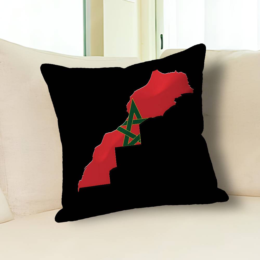 M-Moroccos Flag Map Various Sizes Square Pillow Case For Car Home Bedchamber Decor Custom Valentine gift