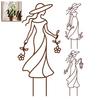 Unique Garden Stakes 11.8 Inch Plant Trellis for Climbing Plants, Elegant Lady Metal Gifts Friends Trellis, Decorative Flower Support Outdoor