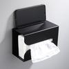 Wall Mount Bathroom Tissue Box Holder, Black Kitchen Paper Towel Dispenser Napkin Organizer for Kitchen, Toilet, Pantry Utility Room Laundry, Fixed