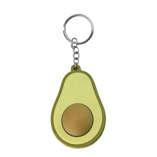 3D Printed Avocado Clicker Keychain Decompression Button Keyring Fidget Toy Home Office Worker Anxiety Stress Relief Desk Toy