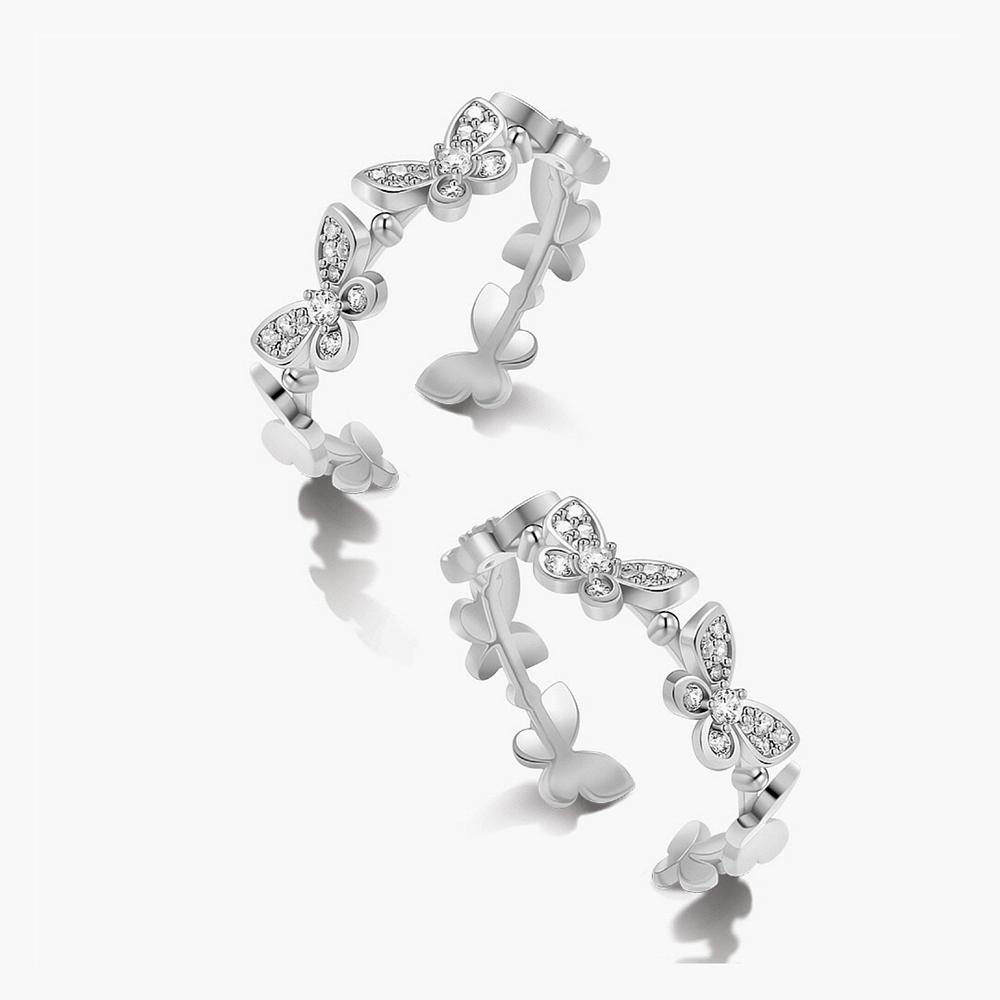 Monograph Butterfly Open Ring Mger0349 14K Gold Plated (White Gold)