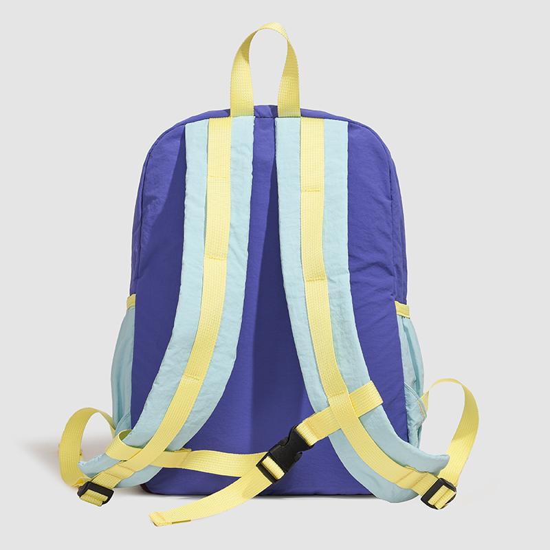 Colorblock Sport Backpack with Front Bungee Cord Buckle Strap Casual Lightweight Daypack for Outdoor Travel