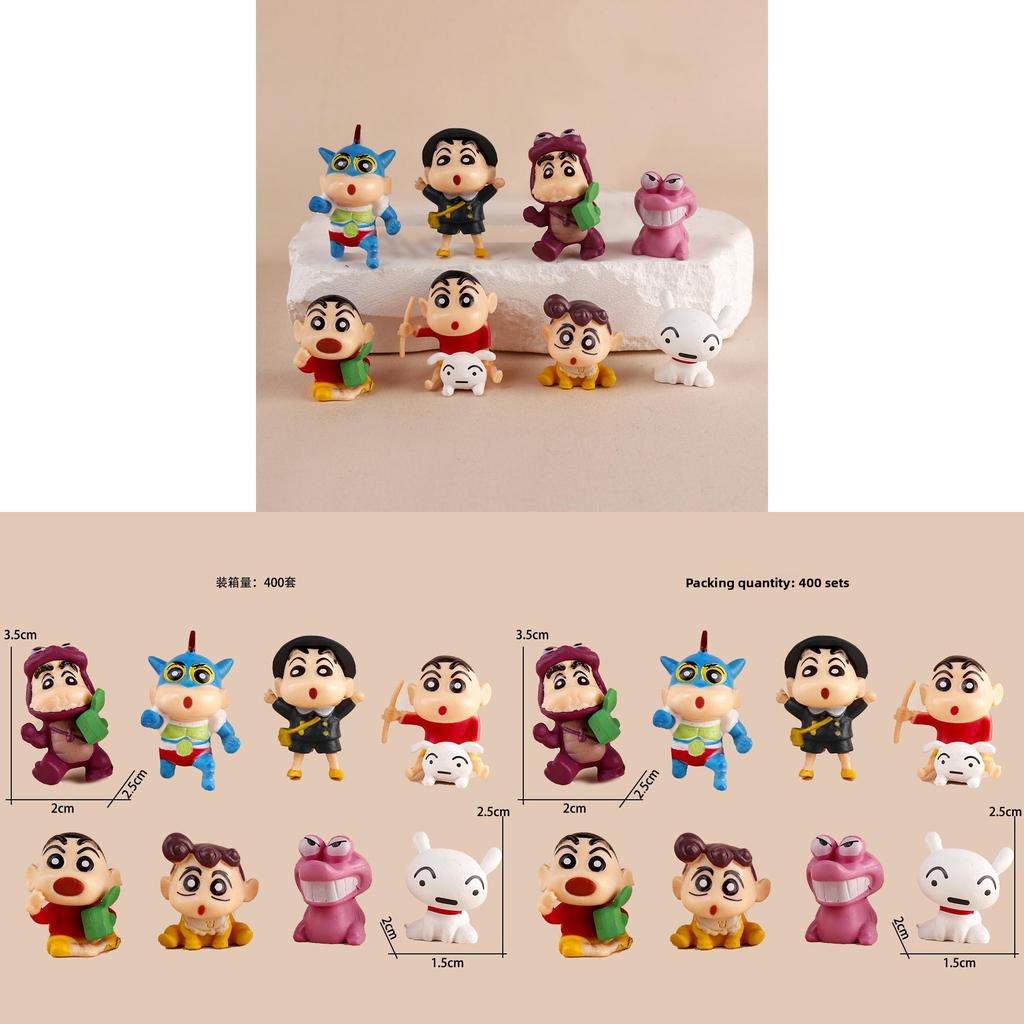 Crayon Shin Chan Character Miniature Figurine Set With Pvc For Desk Display And Collecting