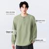 MINISO Men's Waffle Knit Henley Shirt