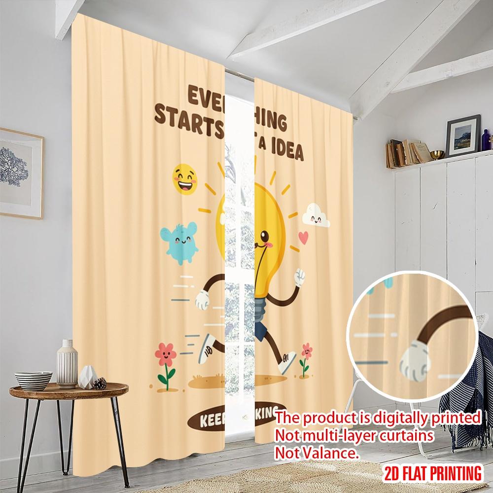 2pcs 2D flat printing Curtain Lightbulb Idea Running Cloud Fabric Without Electricity Holiday Decorations for Holiday Portraits