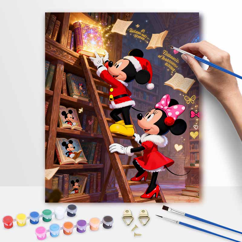 Disney Oil Paint Digital Painting Art Kit Christmas Library Mickey Minnie Magic FillIn Painting Home Decor