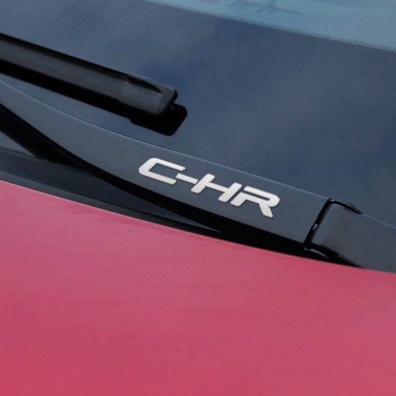 AAAS1 Car Window Wiper Stickers Metal Emblem Car Logo Sticker for Toyota C-HR CHR Auto Decor Accessories