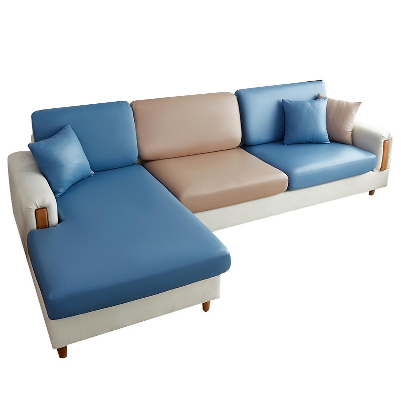 Pu Waterproof Sofa Cushion Cover Elastic Home Decoration Solid Color Protector Sofa Cover Personality Couch Cover Slipcover
