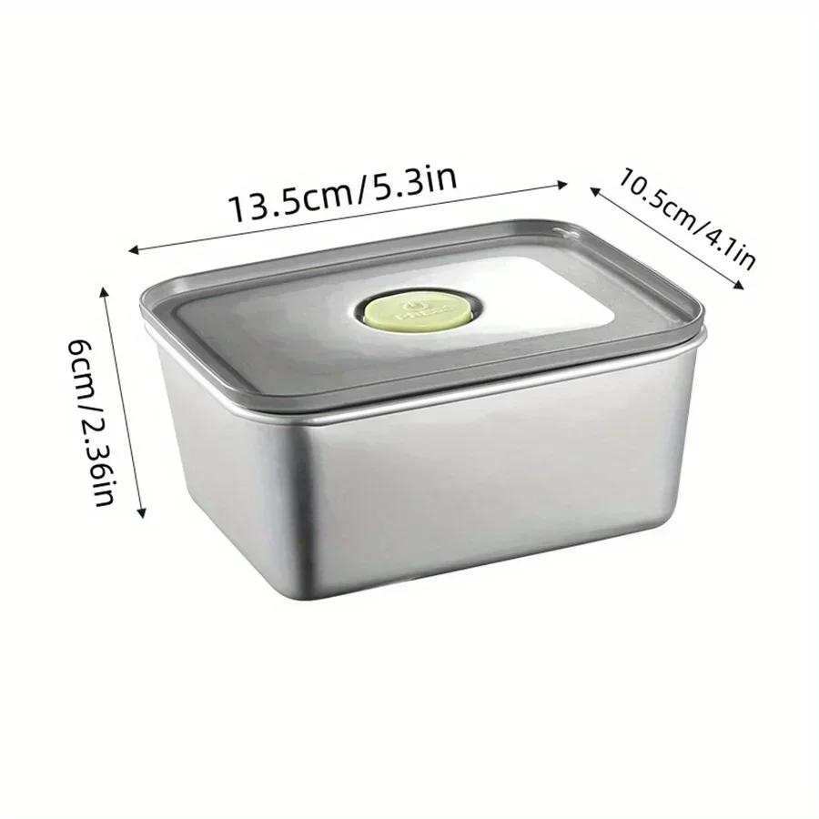 Stainless Steel Sealed Lid Bento Box, Fruit Tray, Food Preparation Tray, Refrigerator Refrigerated Preservation Box, Lunch Box