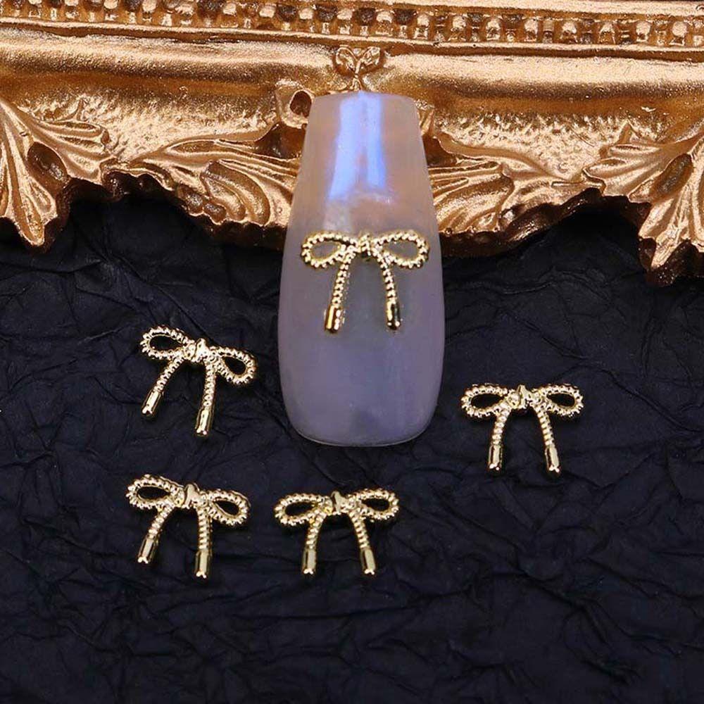 

Золото, серебро, бант, ювелирные изделия для дизайна ногтей, 3D сверла для дизайна ногтей, стразы для ногтей, украшения для ногтей с бантом C-20pcs