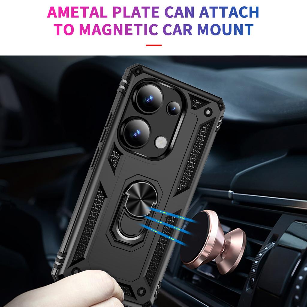 For Xiaomi Redmi Note 13 Pro 4G/Poco M6 Pro 4G Case Anti-Drop PC+TPU Kickstand Phone Cover