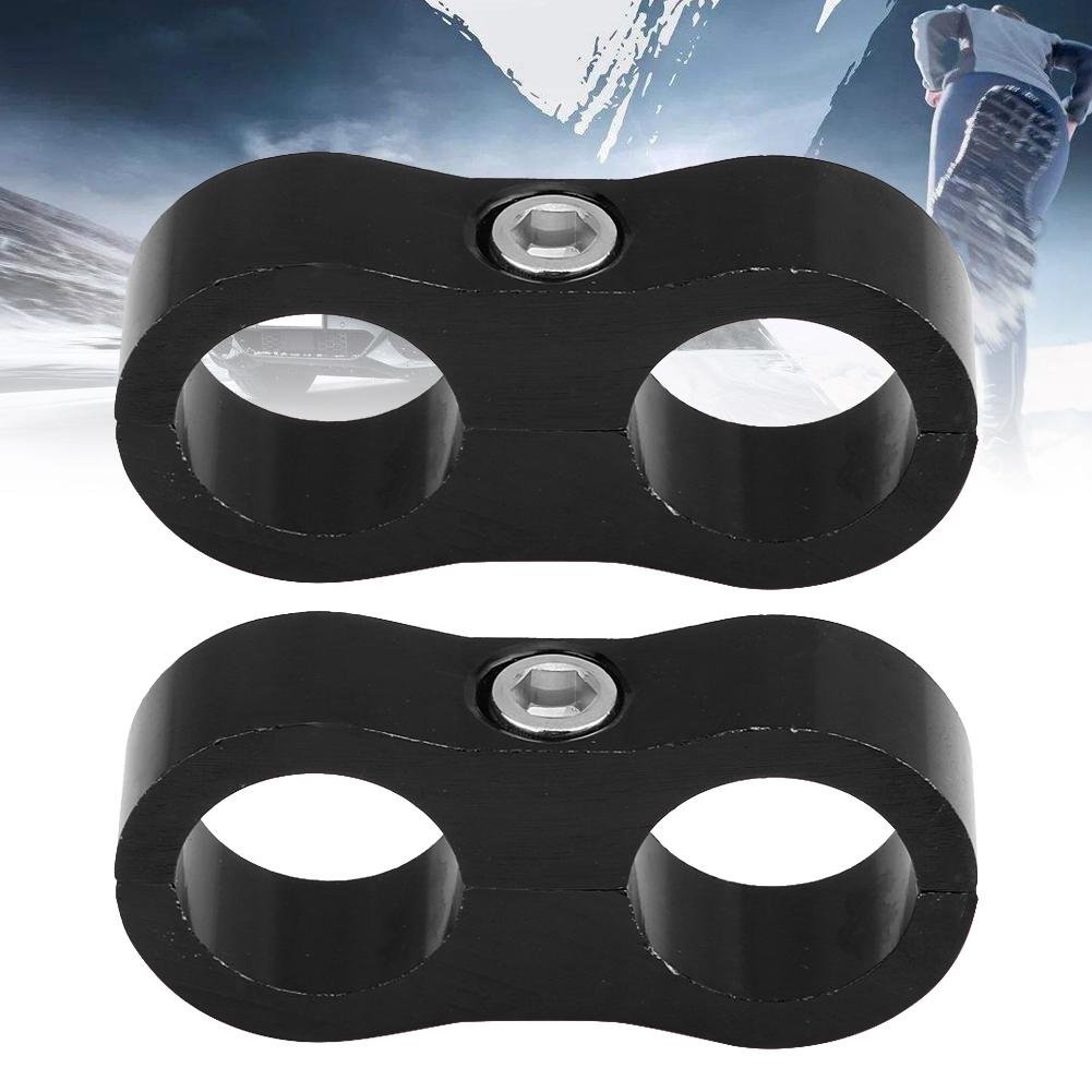 AN10 Aluminum Alloy Hose Separator Clamp Fitting Adapter Bracket Universal (Black)