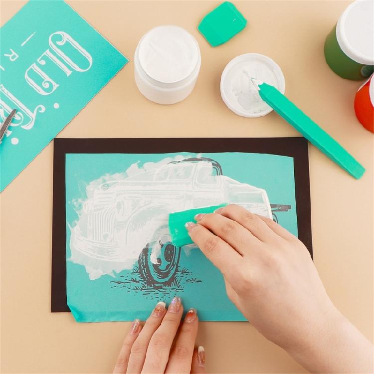 Self-Adhesive Silk Screen Stencil Reusable Mesh Transfer Printing Earring Clay