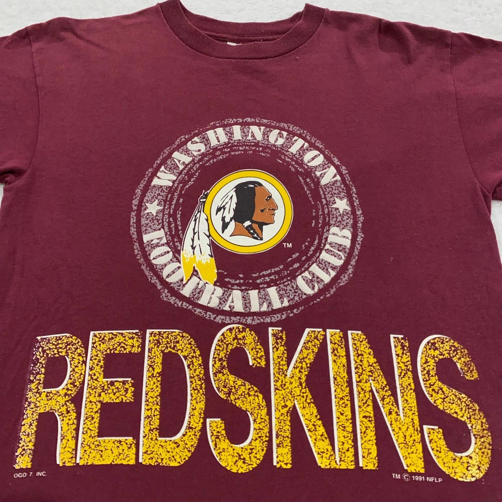 vintage 90s WASHINGTON REDSKINS LOGO 7 T-Shirt SMALL nfl football 80s L