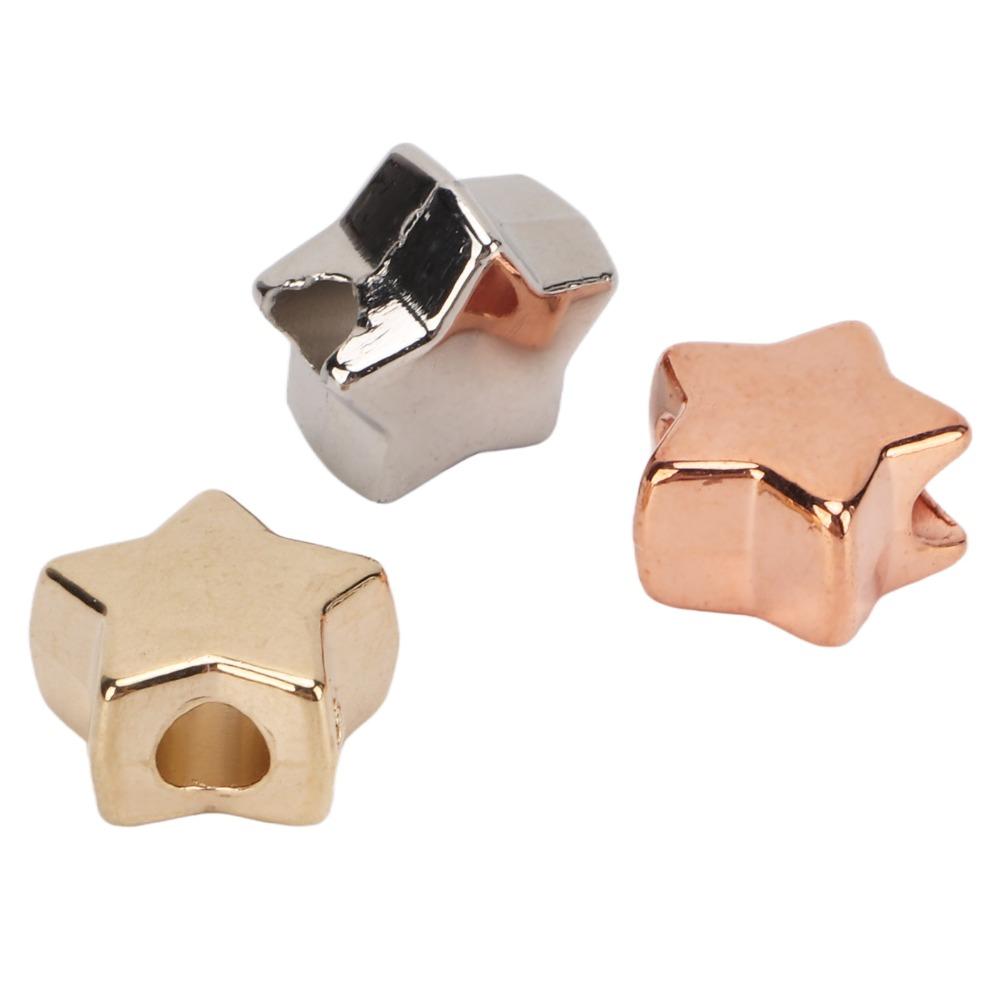 50pcs Plastic Star Shaped Beads 3 Colors Plastic Spacer Beads Jewelry Making Beads  Earring Craft