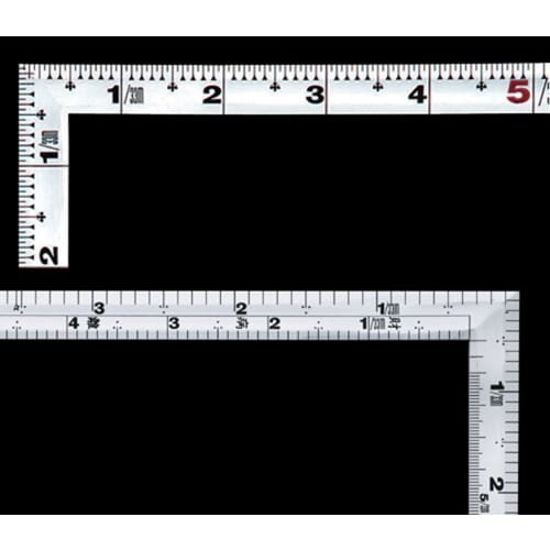 Shinwa Sokutei Curved Ruler, 1.5 Shaku (4.5 Ft) Thick, with Square Backing, Crane and Turtle Design, Left-Handed, Silver, 10669