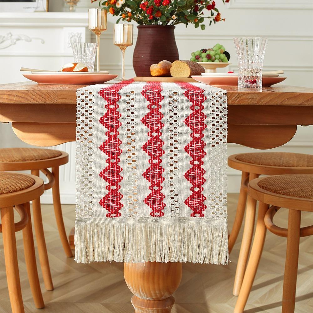 Cotton and Linen Bohemian Table Runner Nordic Style Table Cover Household Table Flag  Dining Table