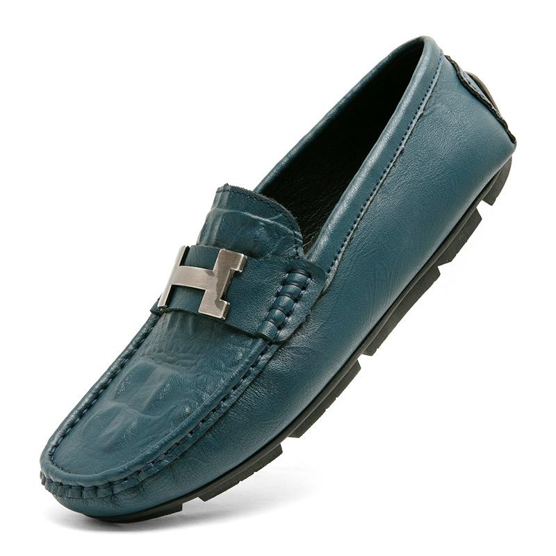 

Шапка-бини с узором крокодила, большого размера, ленивые туфли для вождения, повседневная обувь, из натуральной кожи, коровьей кожи, мужская обувь 45