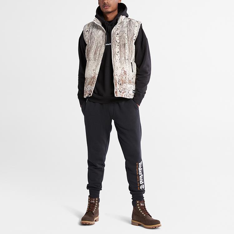 Timberland Color Block Hooded Loose Fit Long Sleeve Sweatshirt Men Sweatshirt Black A5VS1-001