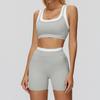 Completo da Yoga da Donna Transfrontaliero: Color Block Nude Feel, Vita Alta Costolata, Abbigliamento Sportivo Fitness Versatile