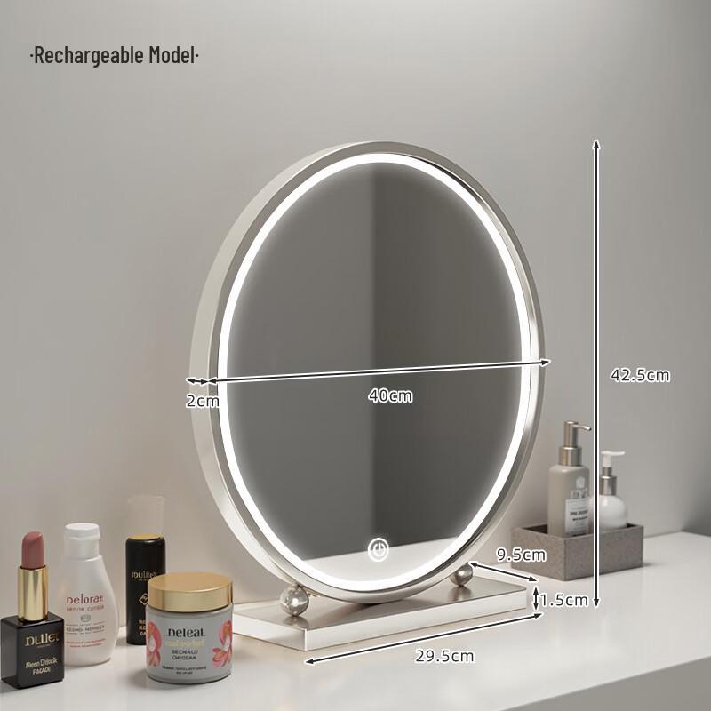 Round LED Desktop Makeup Mirror