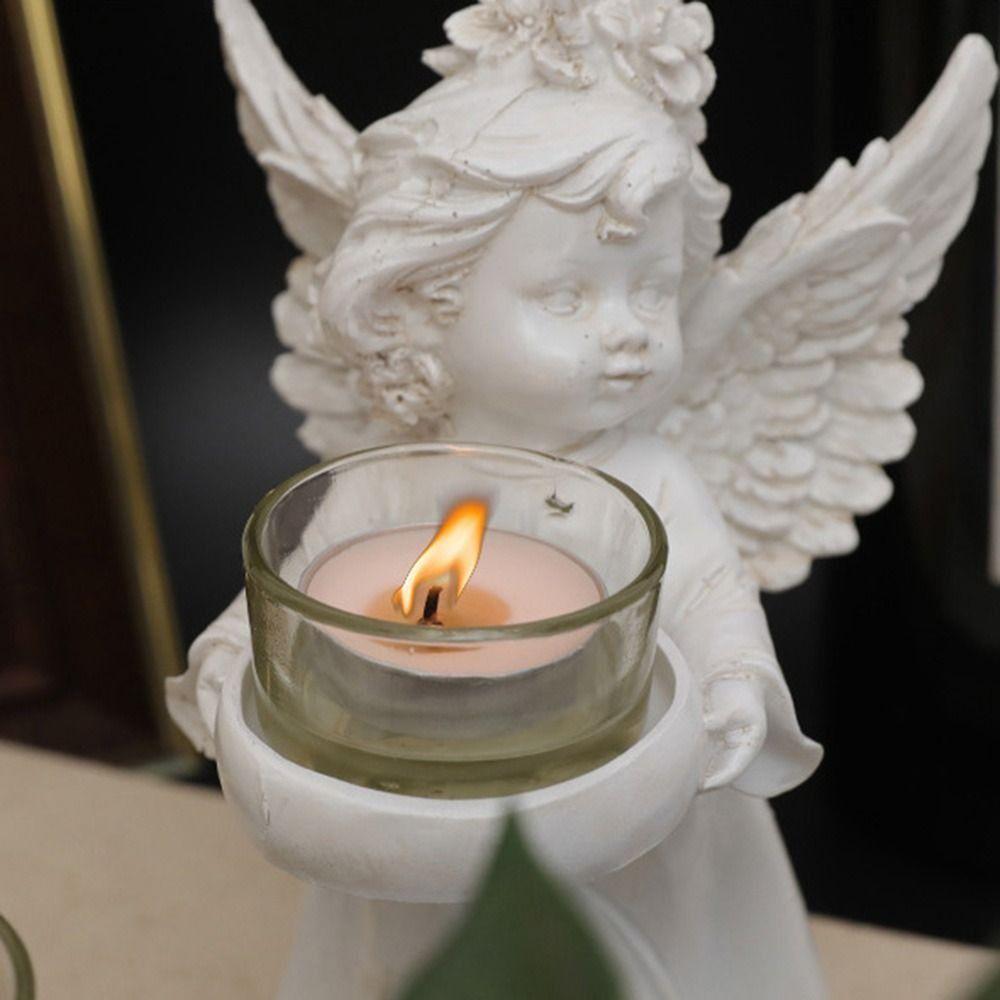 Nordic Angel Candle Holder Decorative Angel Display Holder Resin Angel Ornament  Candlelight Dinner