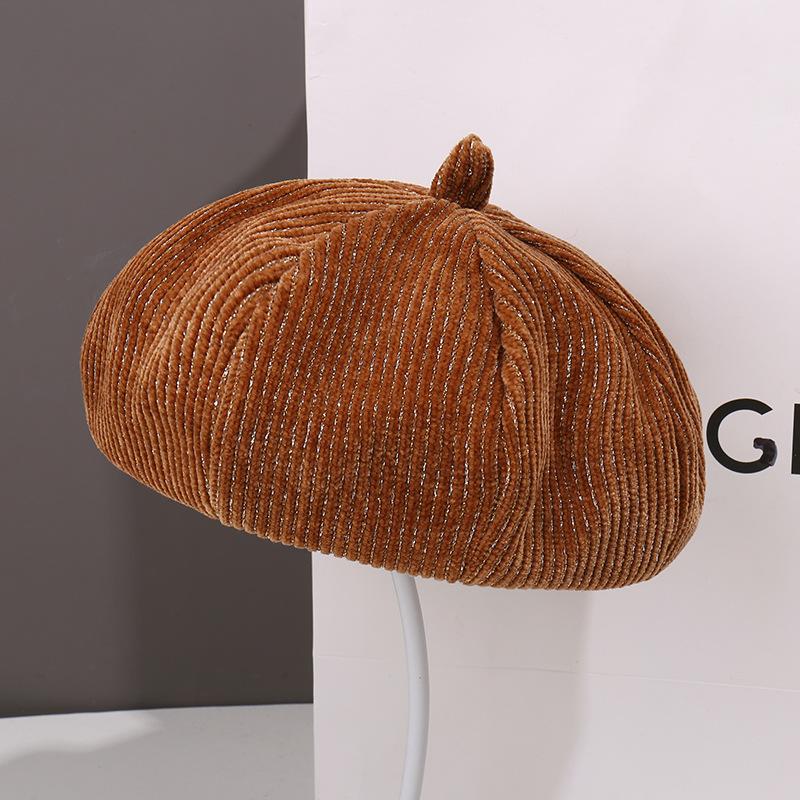 Letter embroidery beret children's fashion face small versatile autumn and winter warm painter hat newsboy hat